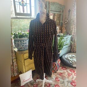 *SOLD** Boden Black and Brown Long Sleeve Dress 10T